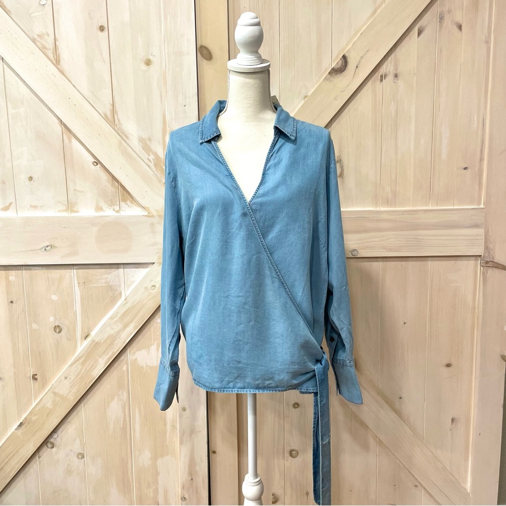 Soft Surroundings Jean tie front top